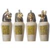 Summit Collection Egyptian Canopy Glass Set, 4-Piece, 3.5H, Jackal, Falcon, Human, Lion view 1