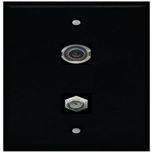 RiteAV Black 1-Port Coaxial Cable TV-F to 1-Port 3.5 mm
