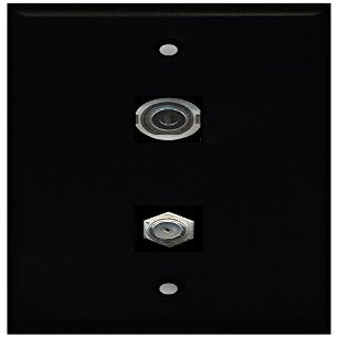 RiteAV Black 1-Port Coaxial Cable TV-F to 1-Port 3.5 mm