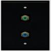 RiteAV Black Wall Plate, 1-Port Green RCA and 1-Port Blue RCA view 1