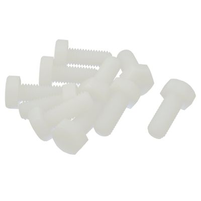 sourcing map 10-Pack M10 x 25 mm Hex Head Nylon Plastic Screws