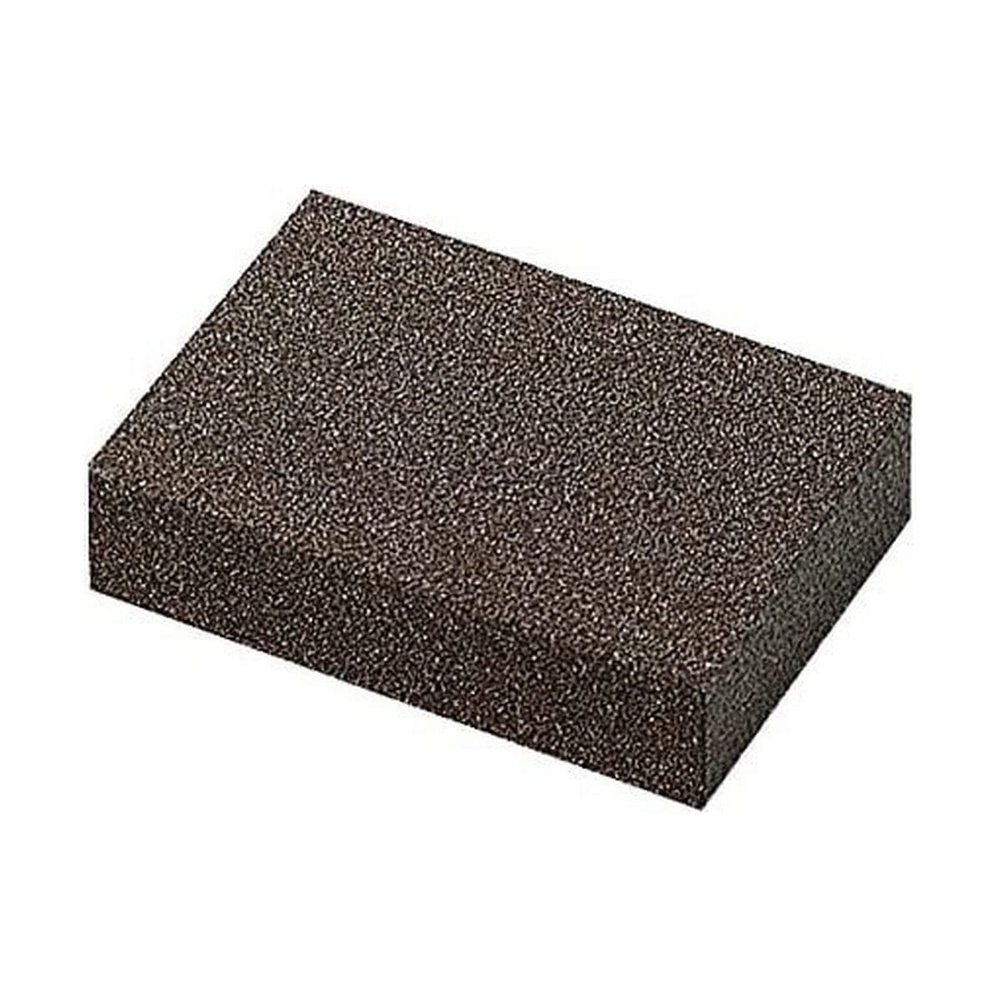 (L) Standard Rubber Hand Sanding Block, Spongy Silicon Carbide, Grits 80 and 120, 1-Pack