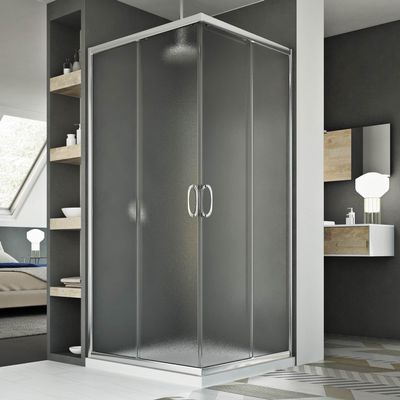 Idralite Junior Shower Enclosure 120 x 70 cm, H185, Textured Glass