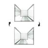 Idralite Junior Trio 3-Sided Shower Enclosure 80 x 80 x 80 cm, H185, Textured Glass view 4