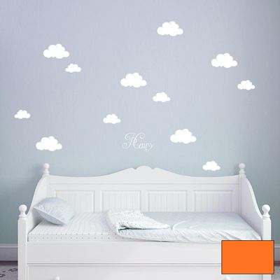 ilka parey wandtattoo-welt Cloud Wall Decal with Names M1682, Orange, Size L