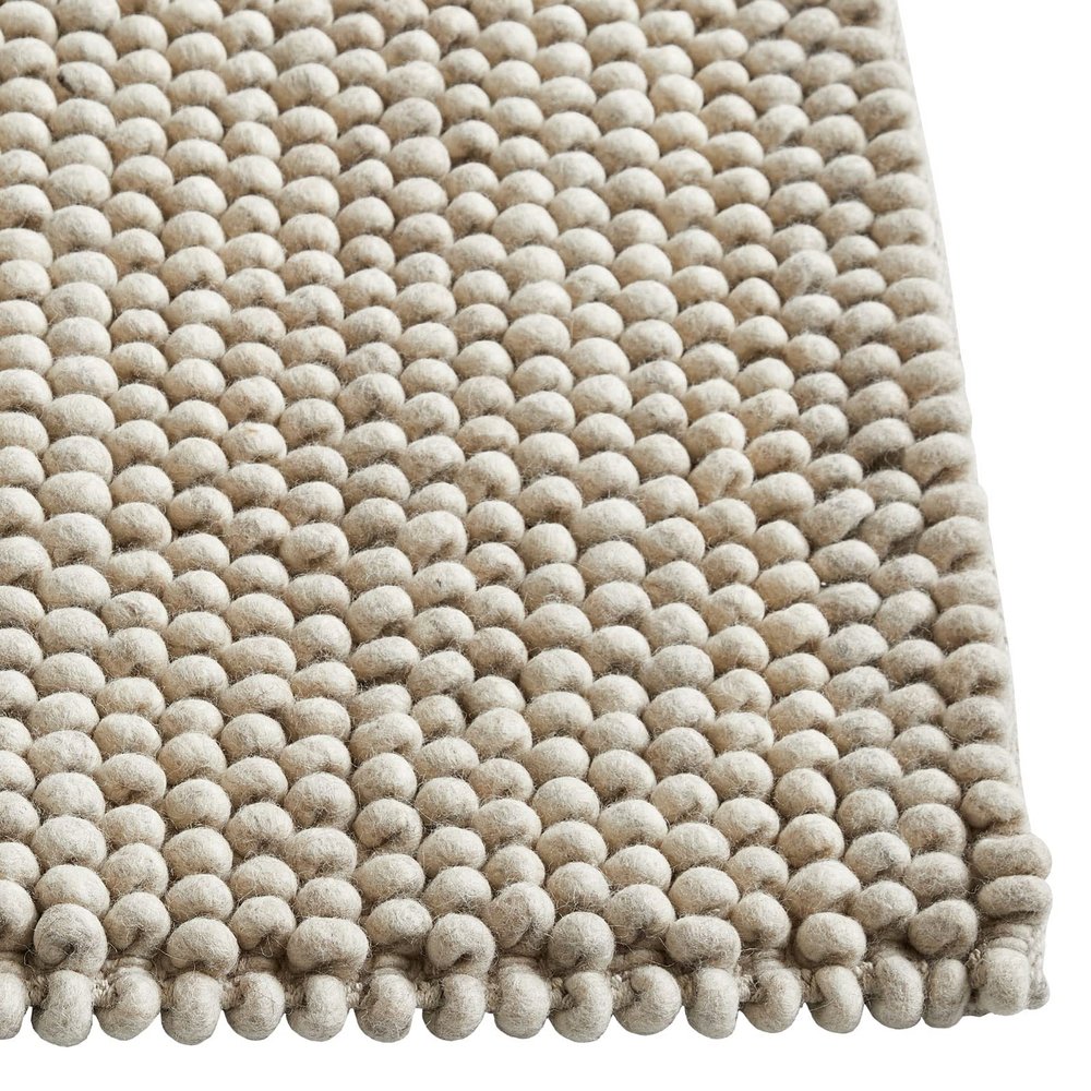 HAY Peas Handwoven 100% New Wool Rug, Soft Grey, 200 x 140 cm, 501183