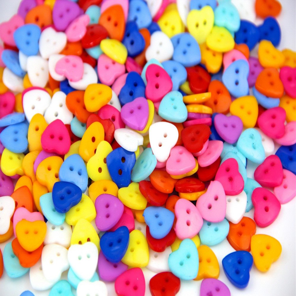 raylinedo One 60 Pieces/Pack 13 mm Assorted Colors Round 2-Hole Plastic Buttons, 02 Mix