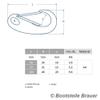BOOTSTEILE BRAUER 15-Piece Snap Hooks, 100 x 46 mm, Stainless Steel A4 view 2