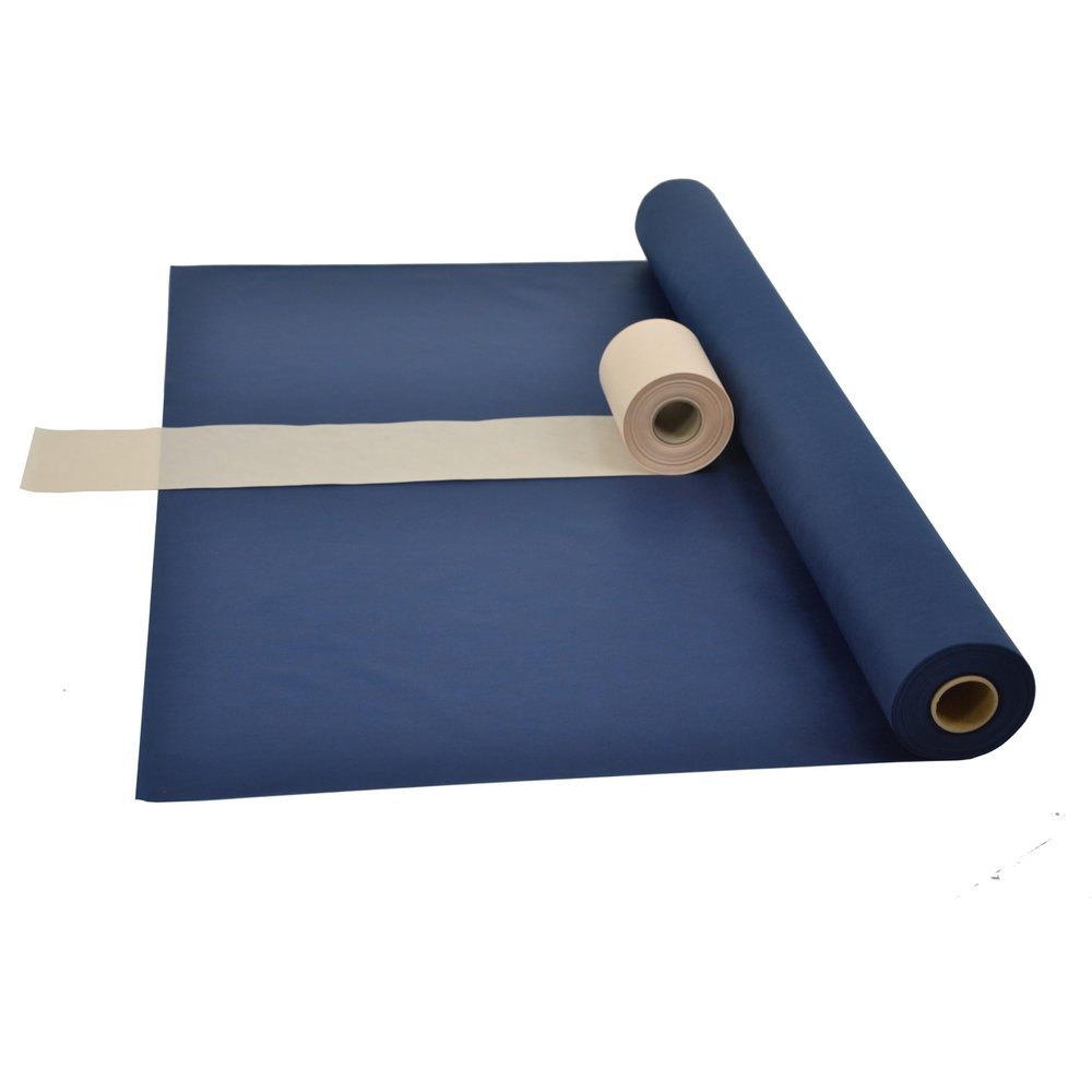 Sensalux Nonwoven Table Linen Combo Set: Blue Roll 1.5 m x 25 m + Cream Runner 15 cm