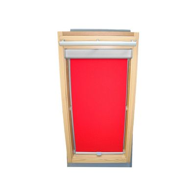 Easy-Shadow Blackout Blind with Pelmet, Thermal, Red/Signal Red, for Velux DKL/DKU/RHL/RHU-EP GGU/GPU/GHU/GTU CK04, Custom-Made
