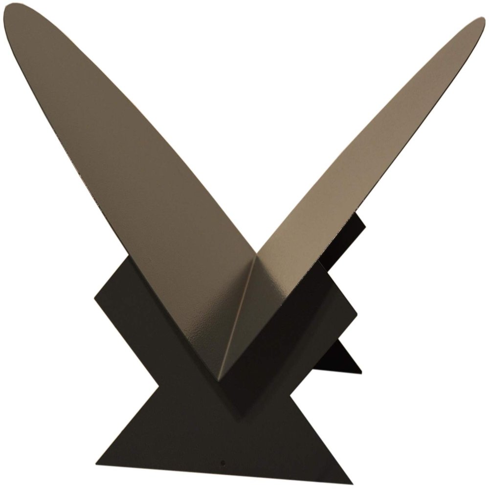 Indoor Metal Firewood Holder, Triangle with Oval Base – Anthracite Gray