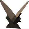 Indoor Metal Firewood Holder, Triangle with Oval Base – Anthracite Gray view 1