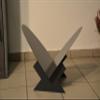 Indoor Metal Firewood Holder, Triangle with Oval Base – Anthracite Gray view 4