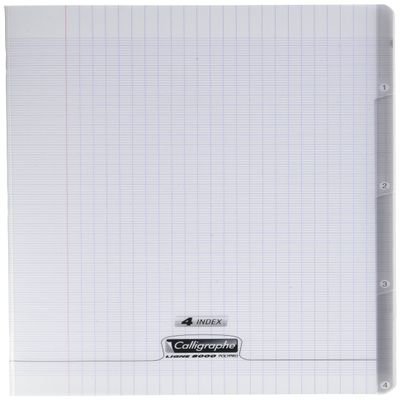 Calligraphe 18229C A4+ School Notebook, 24 x 32 cm, 70 Sheets, French Ruling, 4 Indexes, 90 gsm, Transparent, 1 Count