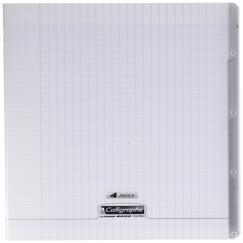 Calligraphe 18229C A4+ School Notebook, 24 x 32 cm, 70 Sheets, French Ruling, 4 Indexes, 90 gsm, Transparent, 1 Count