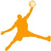 Samunshi Basketball Player Wall Decal 767, 76 x 80 cm, Golden Yellow view 1