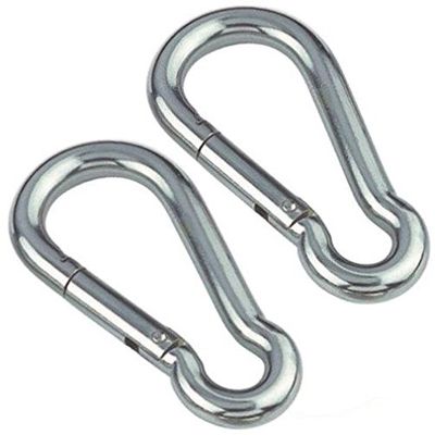 2 x 4 x 40 mm V4A Stainless Steel Firefighter Carabiner Hooks