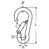 2 x 4 x 40 mm V4A Stainless Steel Firefighter Carabiner Hooks view 2