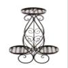 Frank Flechtwaren Classic Metal Flower Stand for 3 Pots, Modern Rust Look view 3
