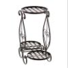 Frank Flechtwaren Classic Metal Flower Stand for 3 Pots, Modern Rust Look view 4