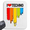 I Love Techno Mouse Pad, White view 1