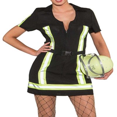Orlob Women's Firefighter Lady Carnival Costume (Black, 36)