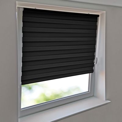 AUENMA Duo Roller Blind 100 x 210 cm, Anthracite, No-Drill Clamp Mount