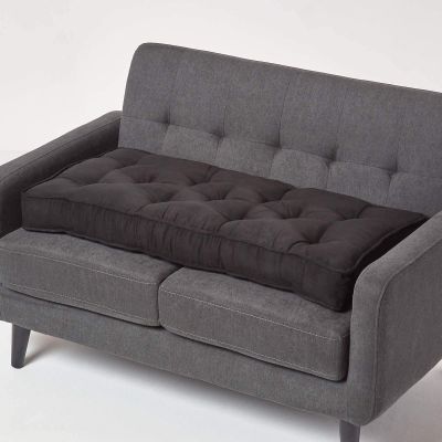 Homescapes Sofa Seat Booster for 2-Seater, Black, 100 x 48 x 10 cm