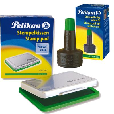 Pelikan Stamp Pad No. 3, Pre-Inked, 70 x 50 mm, Green
