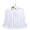 HBBMAGIC DIY Tulle Table Skirt, White, 275 x 76 cm, Party Decoration for Weddings, Birthdays, Baptisms, Baby Showers and Banquets view 4