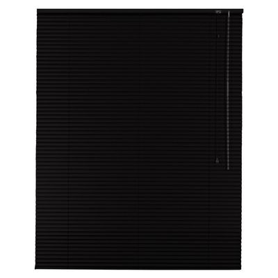 Easy-Shadow Standard Aluminum Venetian Blind, No-Drill Clamp Mount, Black, 110 x 150 cm