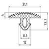 NBR Plastic Cover Profile, I-Type Slot 8, Approx. 1,000 mm view 2