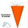 Blank School Cone, Orange, 85 cm with Tulle Trim view 3