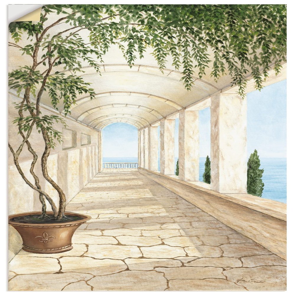 ARTland Wall Decor Wall Tattoo Self-Adhesive Vinyl Film 50 x 100 cm Architecture Landmarks Painting Cream Capri A5VL