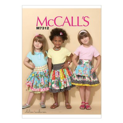 McCall's Patterns 7312 CHJ Sizes 7–14 Children's/Girls' Skirts, Multicolor
