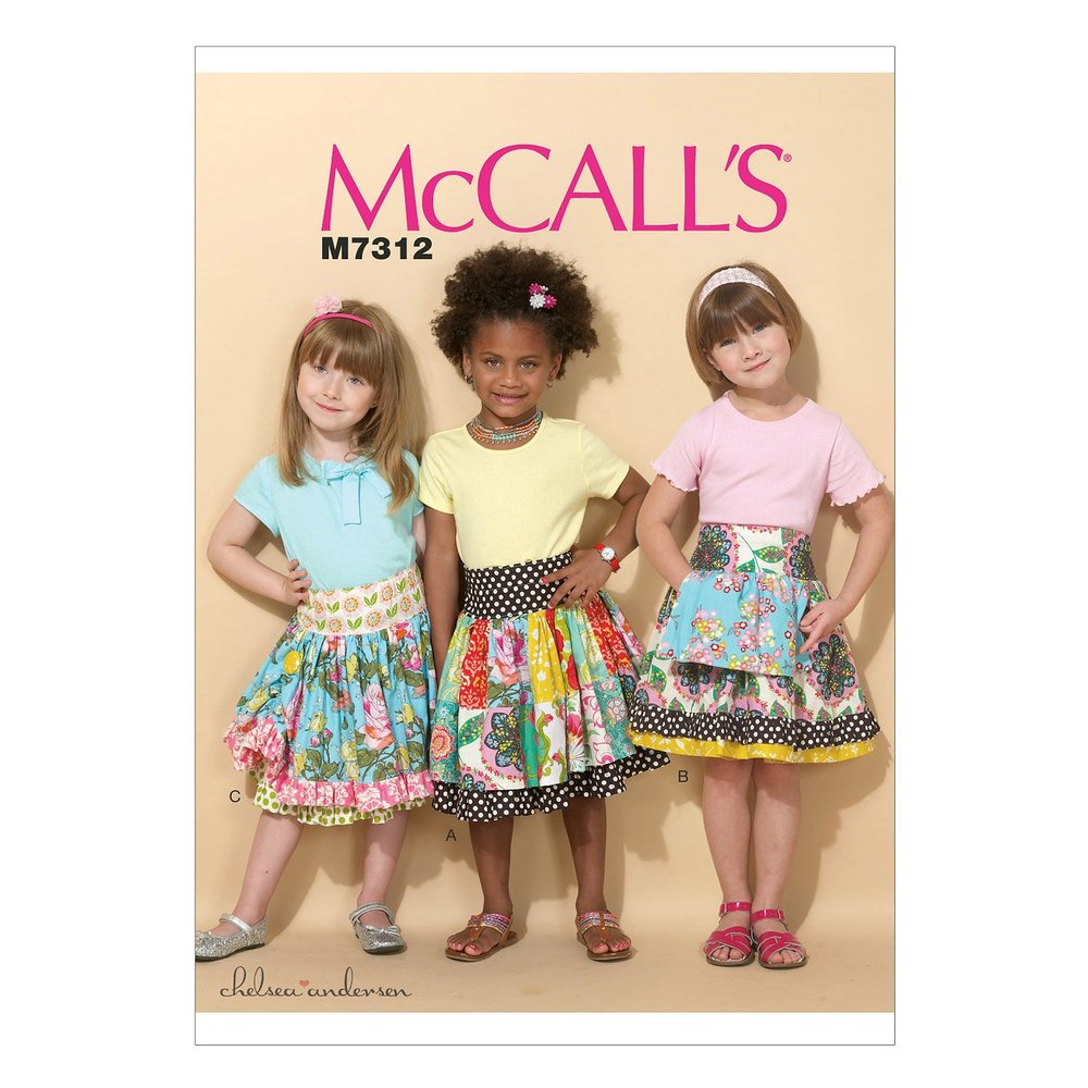 McCall's Patterns 7312 CHJ Sizes 7–14 Children's/Girls' Skirts, Multicolor