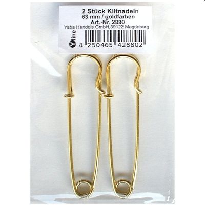 Yline 2 Gold-Tone Kilt Pins, 63 mm