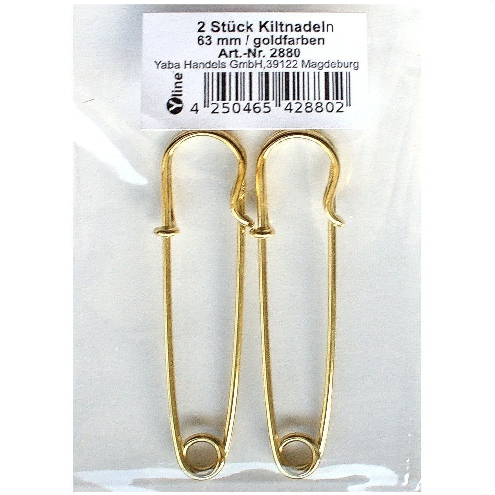 Yline 2 Gold-Tone Kilt Pins, 63 mm