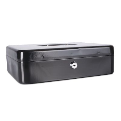 DONAU 5234001PL-01 Extra-Large Cash Box, 300 x 90 x 240 mm, Black