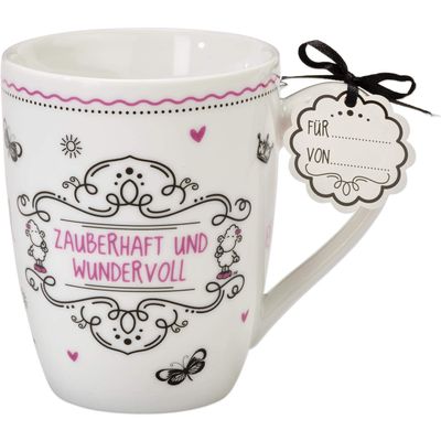 Sheepworld Porcelain Coffee Mug with Saying “Magical and Wonderful,” 30 cl