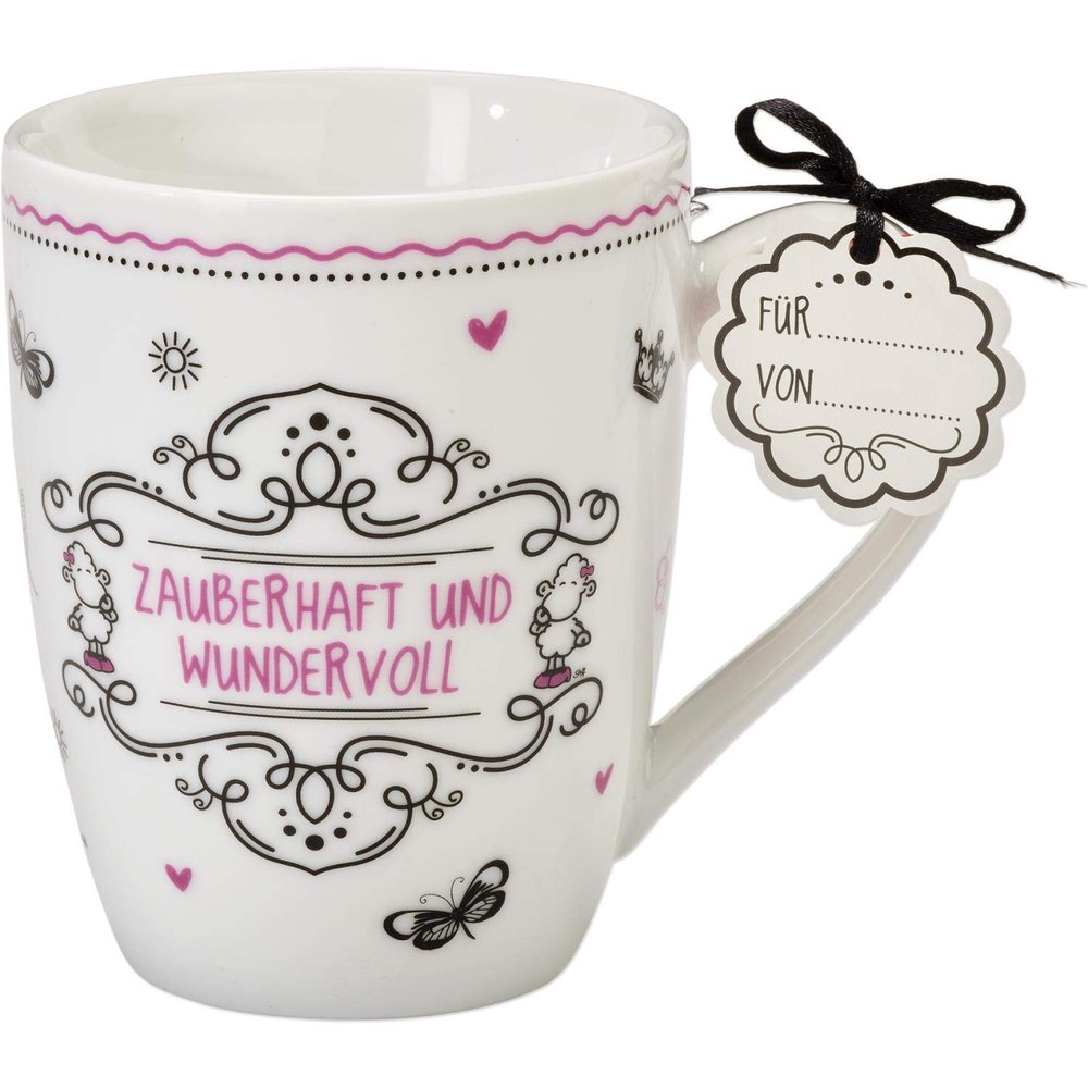 Sheepworld Porcelain Coffee Mug with Saying “Magical and Wonderful,” 30 cl
