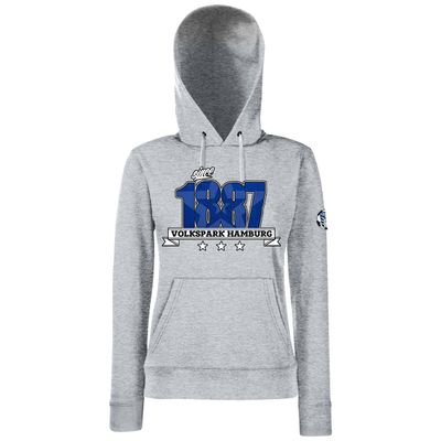 Volkspark Hamburg Streetwear Women's Hoodie 1887 Vintage Star Gray S