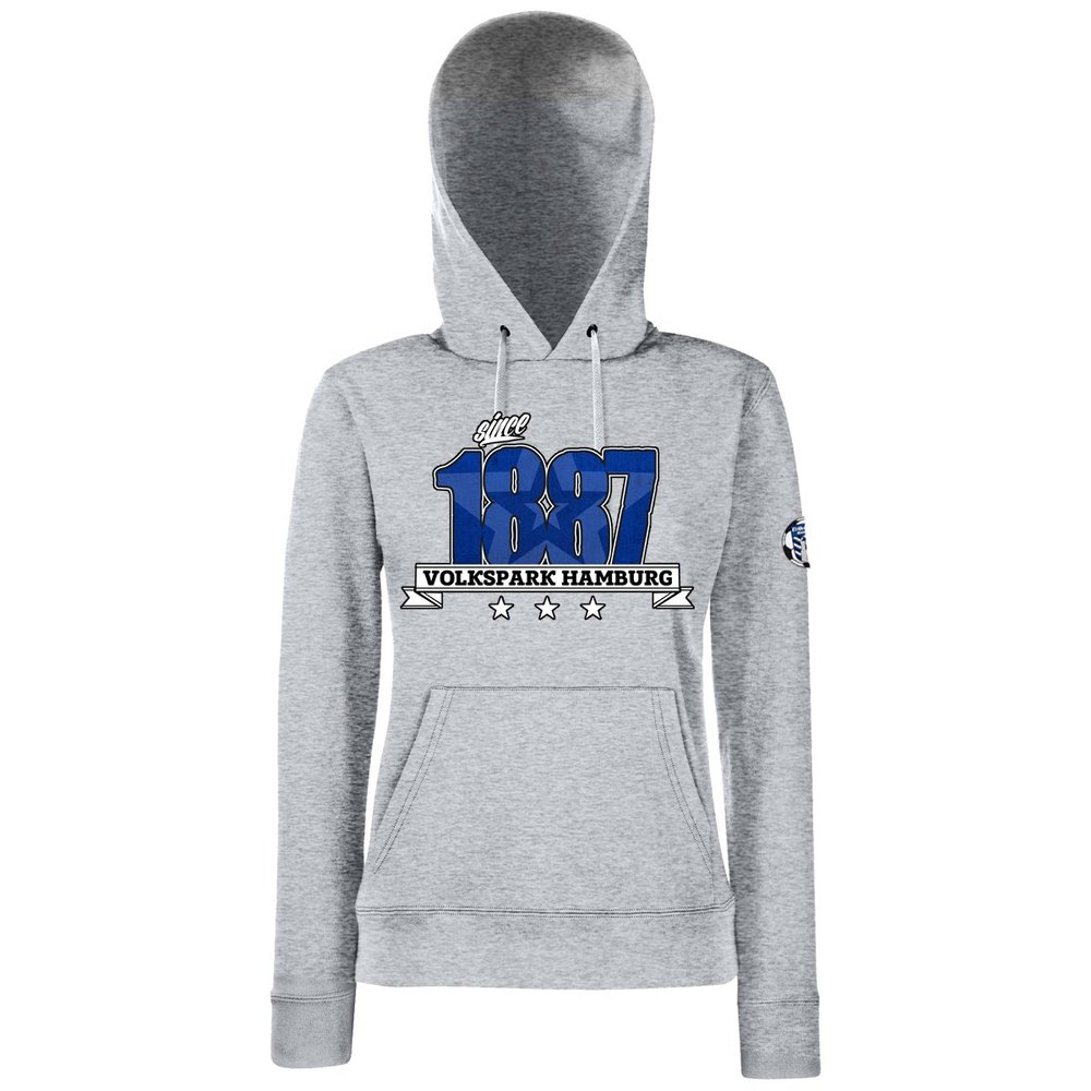 Volkspark Hamburg Streetwear Women's Hoodie 1887 Vintage Star Gray S