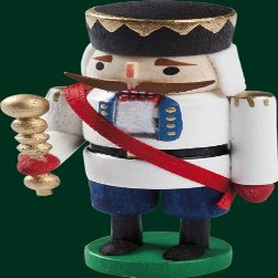 Rudolph's Treasure Chest King Ludwig II Nutcracker, 9 cm, New, Christmas Seiffen Nutcracker, Wooden Winter Decoration