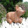 STEINFIGUREN SPICKER Stone Pig Figures, Set of 2, Terracotta Patina view 3