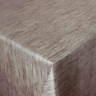 Pro Brown Linen-Embossed Oilcloth Tablecloth, Square, 120 x 240 cm