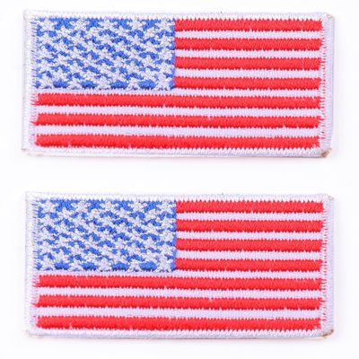 USA Flag Iron-On Patches for Jackets, Jeans & Clothing, 2-Piece Set, 5 x 3.5 cm Each