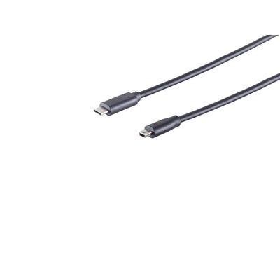 S/CONN maximum connectivity USB 2.0 Type-C 3.1 to Mini USB 5-Pin B Cable, 1 m, Black