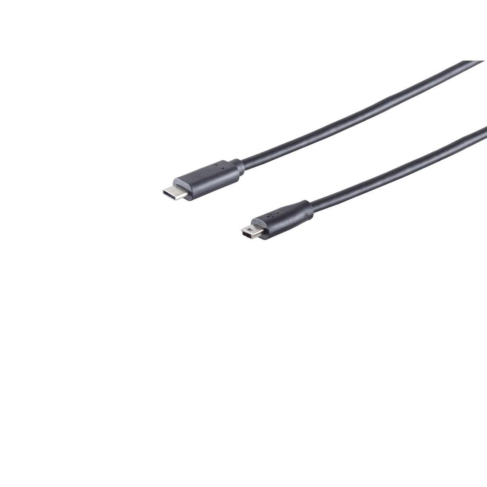 S/CONN maximum connectivity USB 2.0 Type-C 3.1 to Mini USB 5-Pin B Cable, 1 m, Black