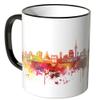 WANDKINGS Mug, “Good Morning Mannheim!” Lettering with Skyline – Dark Yellow view 3